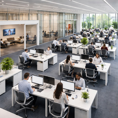 Lotek Business-workplace Modern Open-plan-office Employees 04